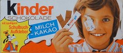 Kinder schokolade paski milch kakao schulbuch aufkleber